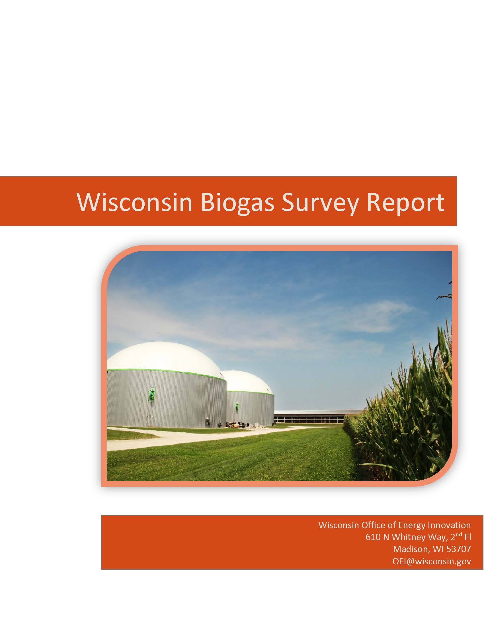 image of WI biogas survey 2016 report cover