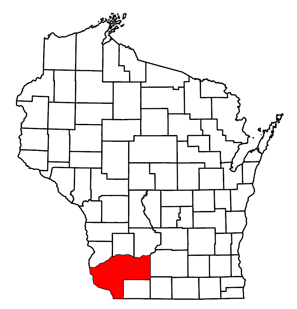 Image of Wisconsin map and highlighted county