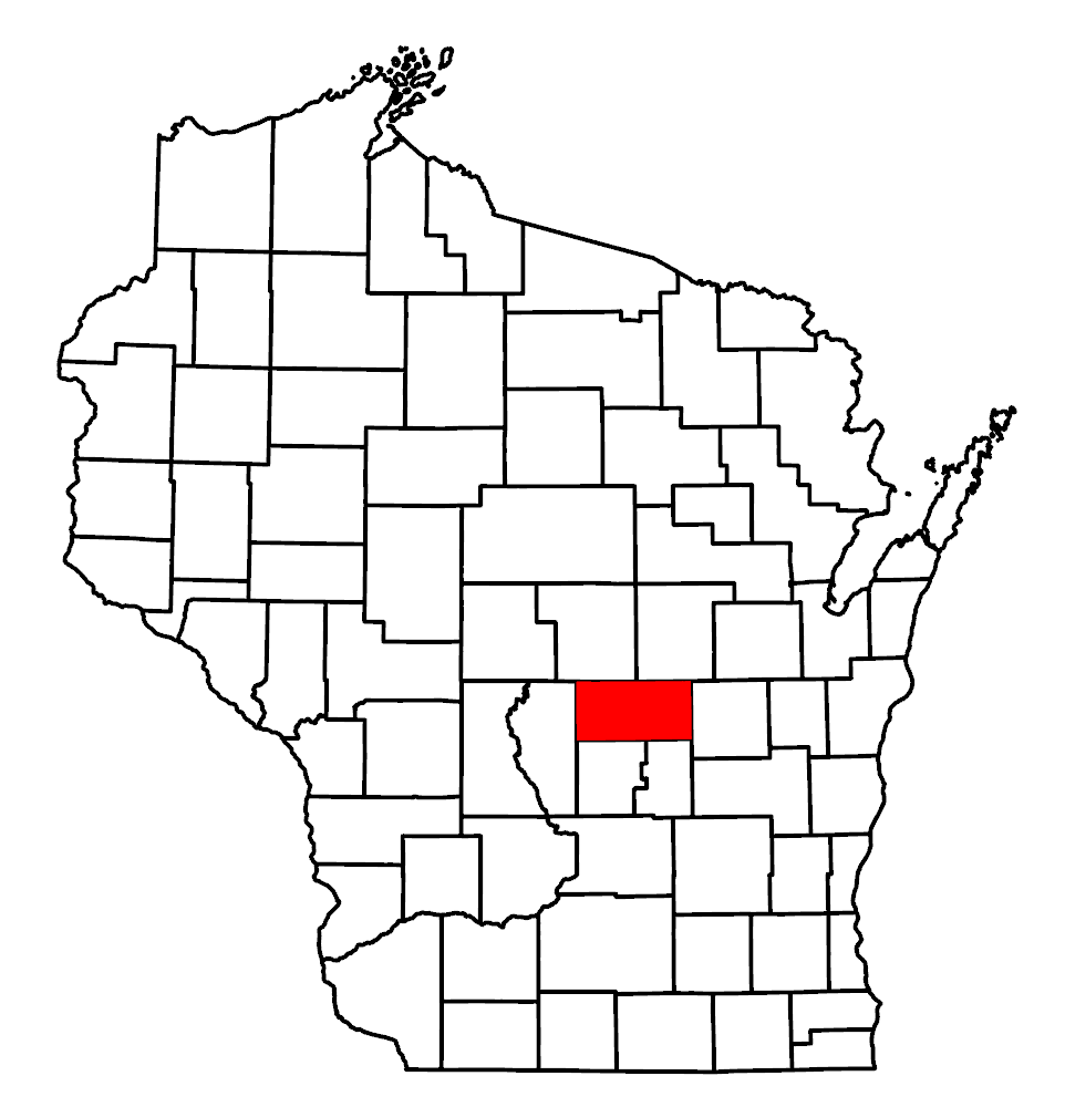 Image of Wisconsin map and highlighted county