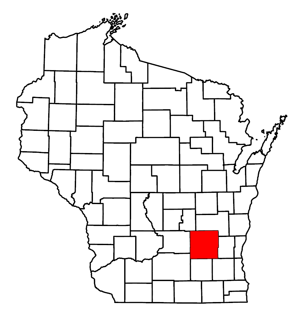 Image of Wisconsin map and highlighted county