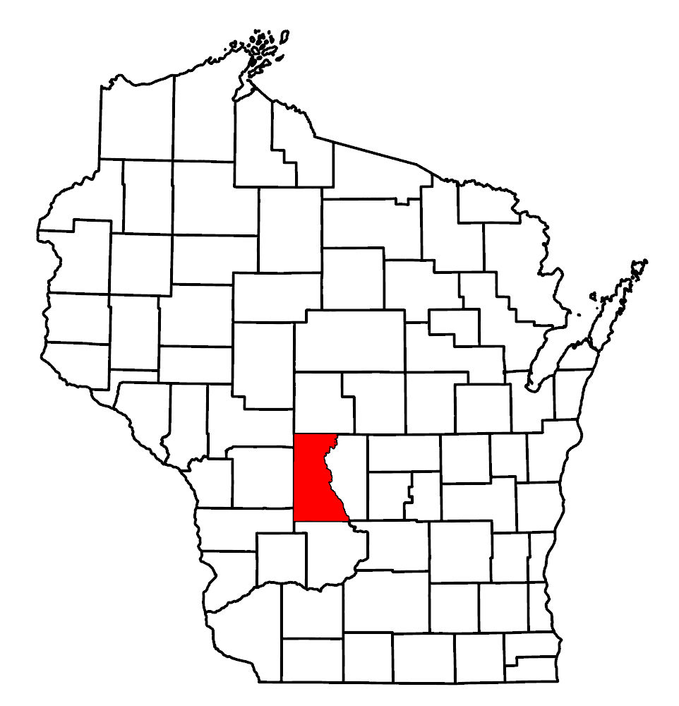 Image of Wisconsin map and highlighted county