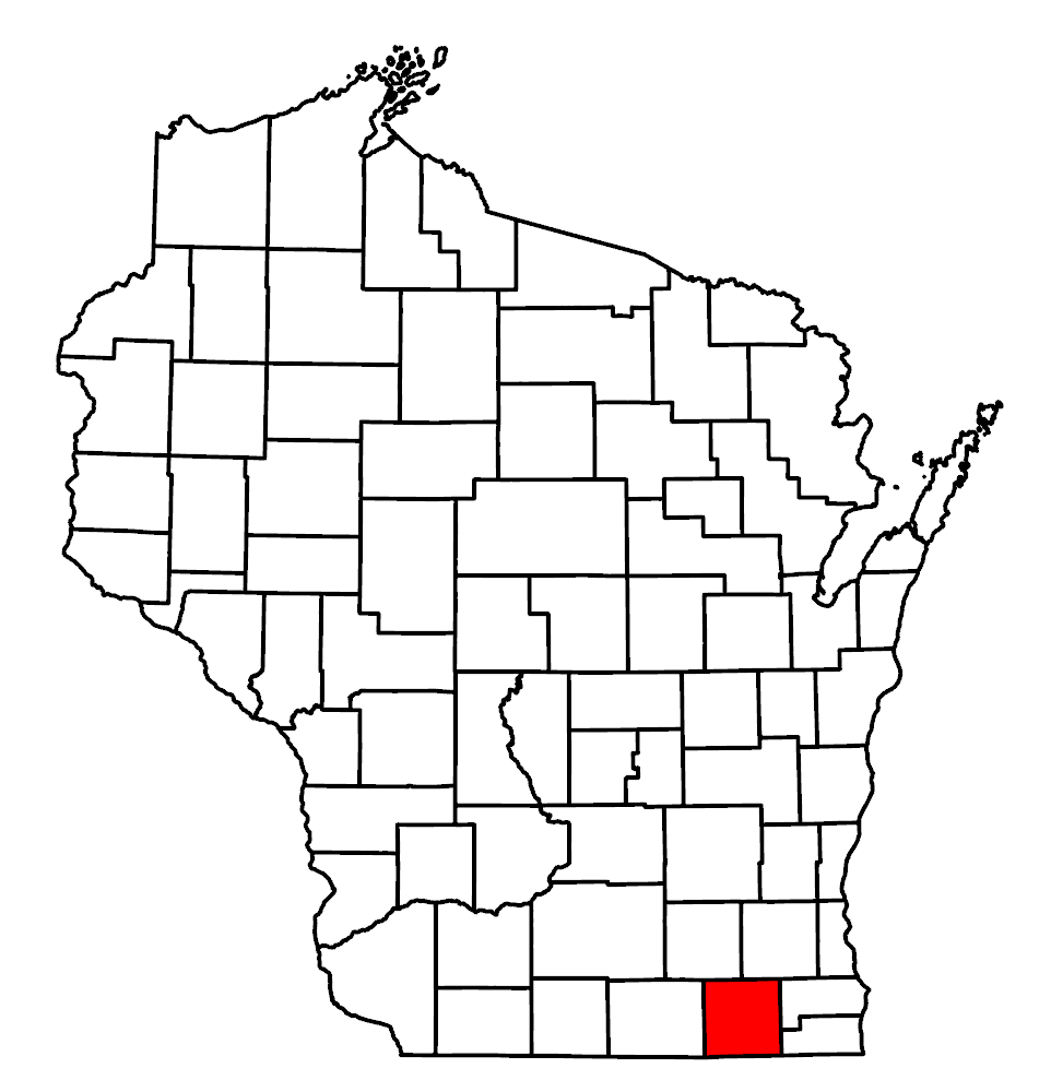 Image of Wisconsin map and highlighted county