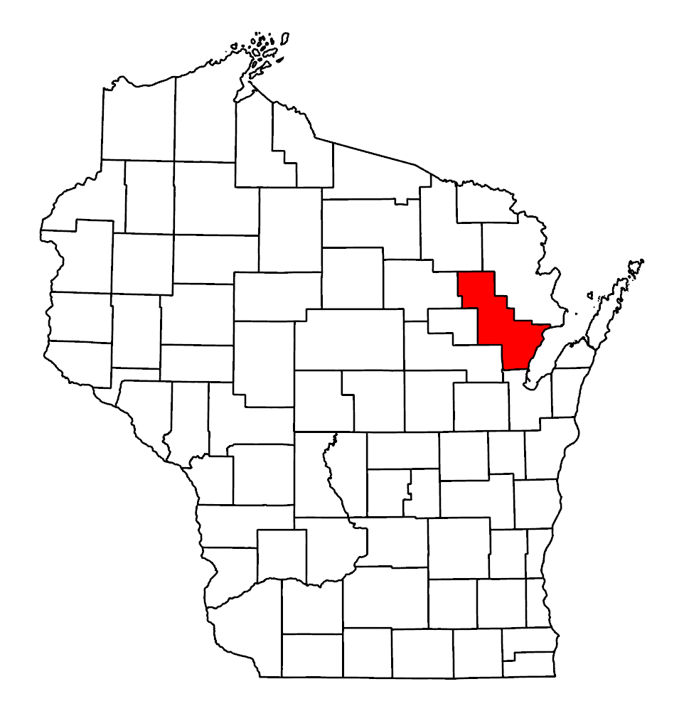Image of Wisconsin map and highlighted county