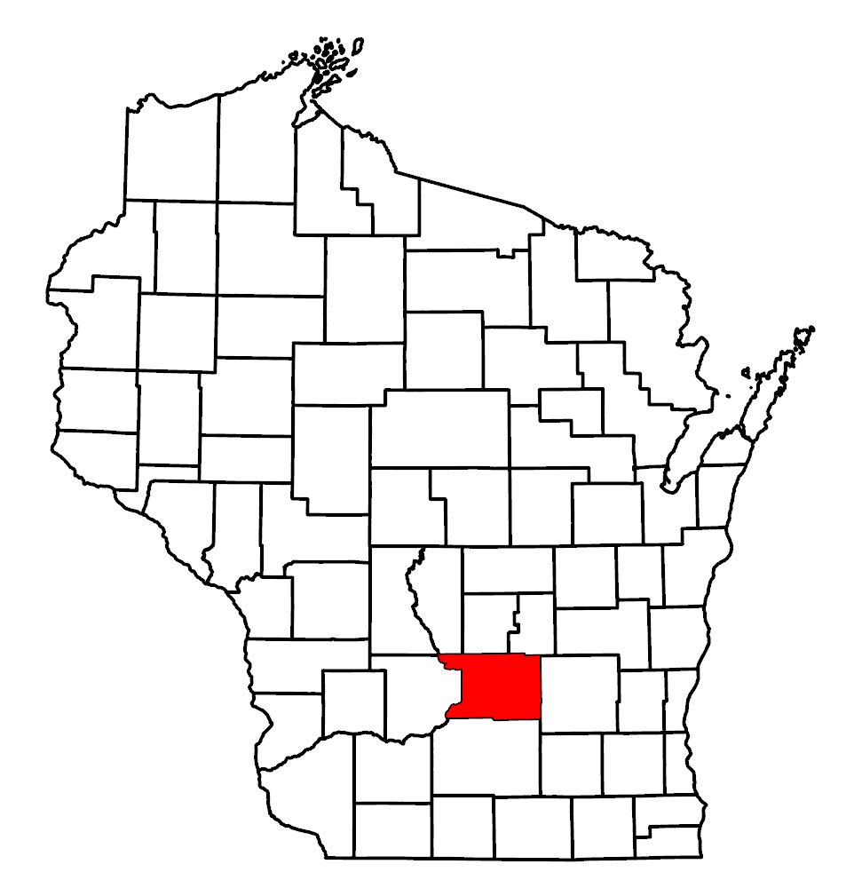 Image of Wisconsin map and highlighted county