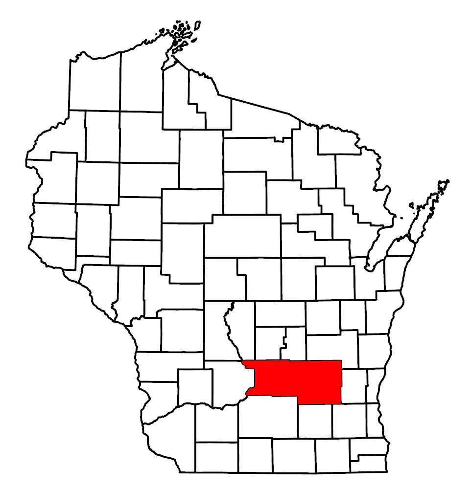 Image of Wisconsin map and highlighted county