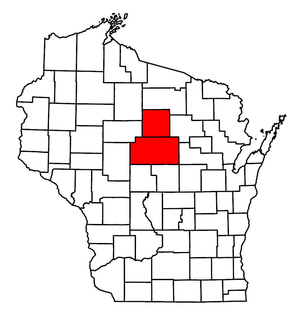 Image of Wisconsin map and highlighted county