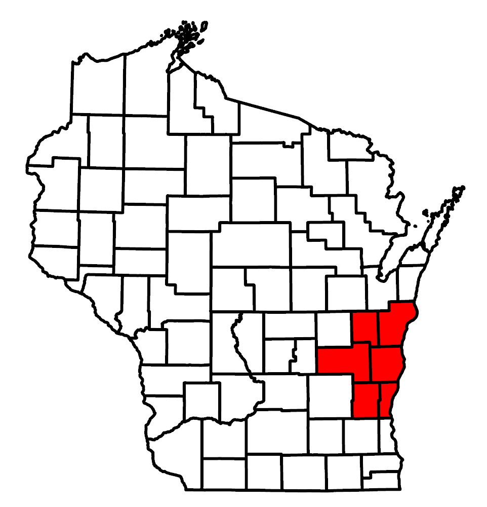 Image of Wisconsin map and highlighted county