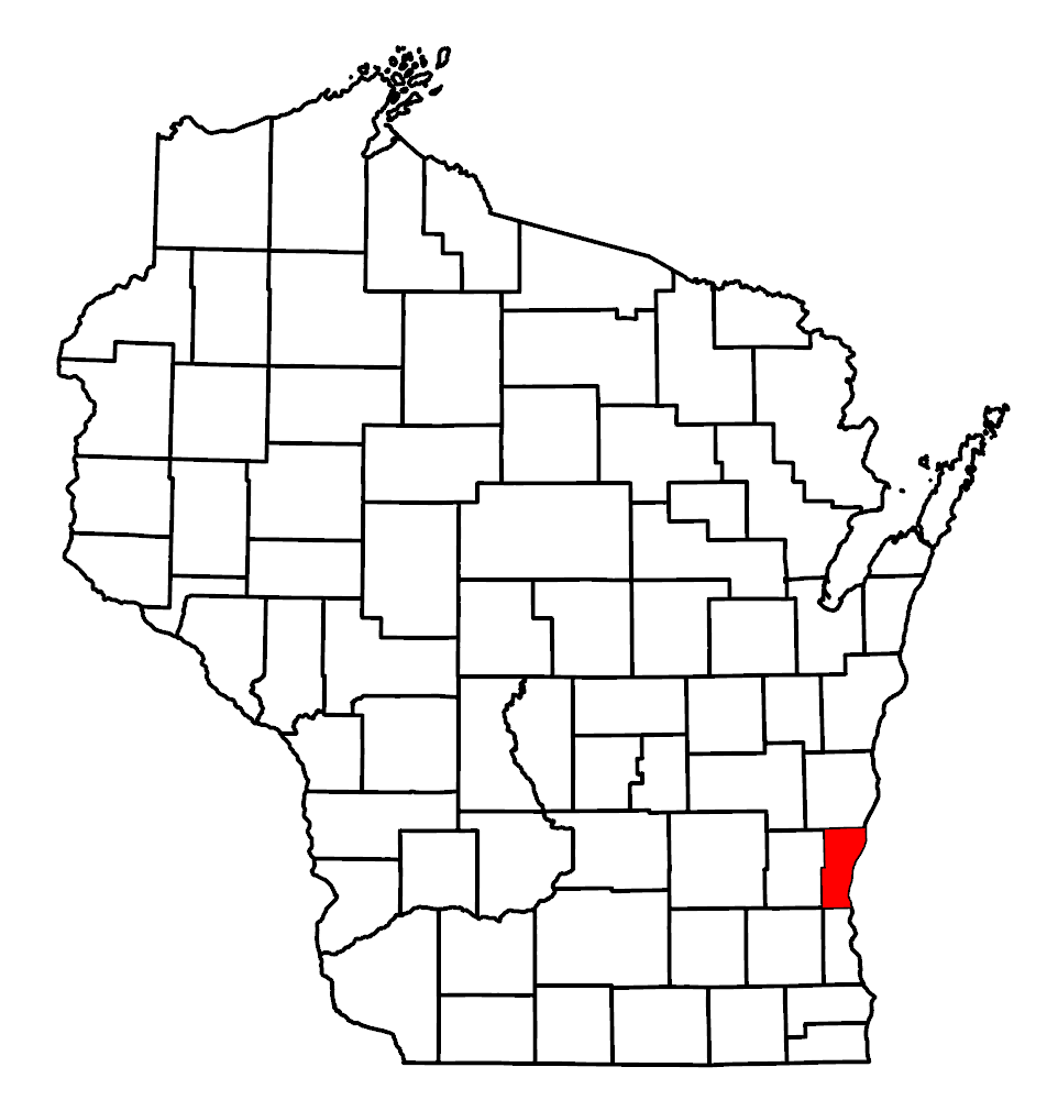 Image of Wisconsin map and highlighted county