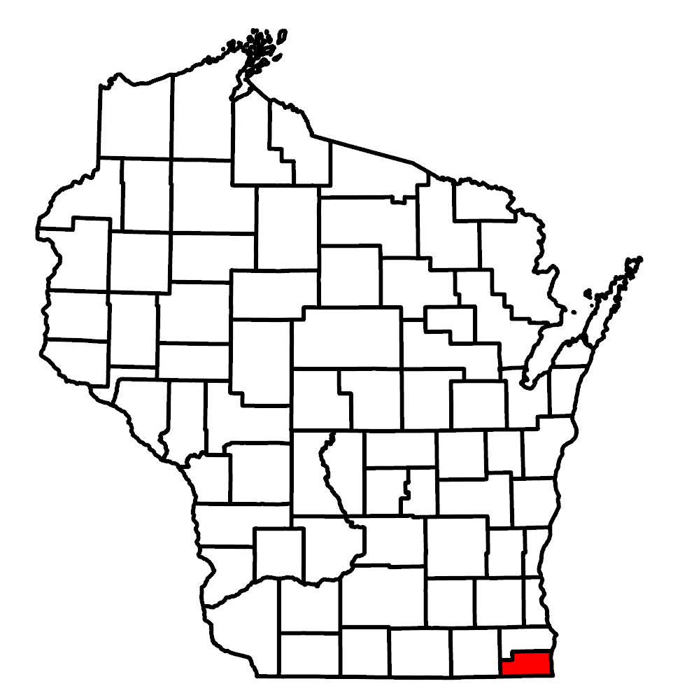 Image of Wisconsin map and highlighted county