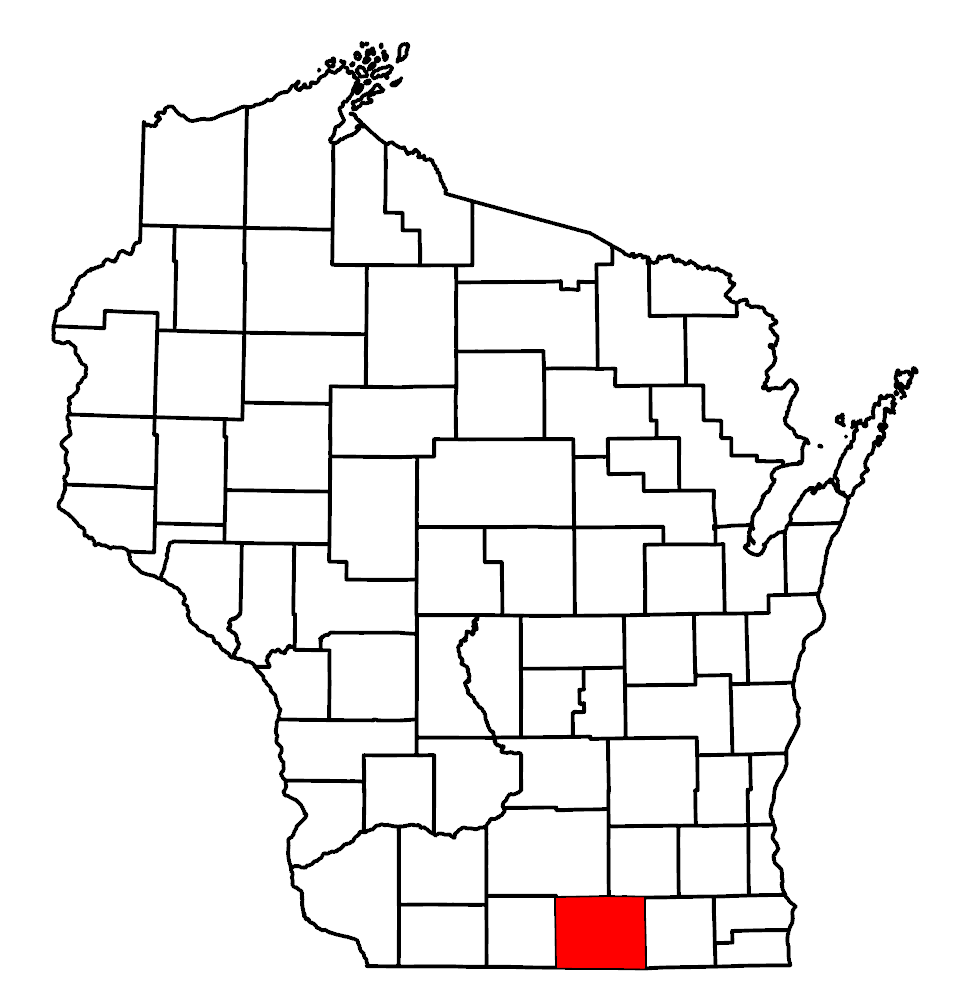 Image of Wisconsin map and highlighted county