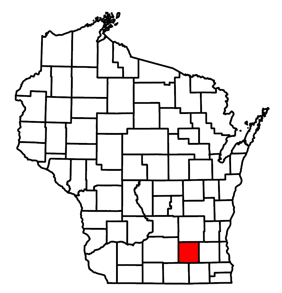 Image of Wisconsin map and highlighted county