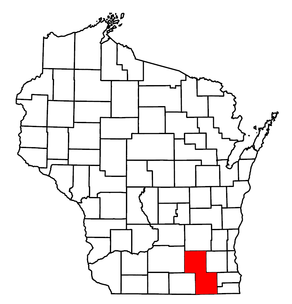 Image of Wisconsin map and highlighted county