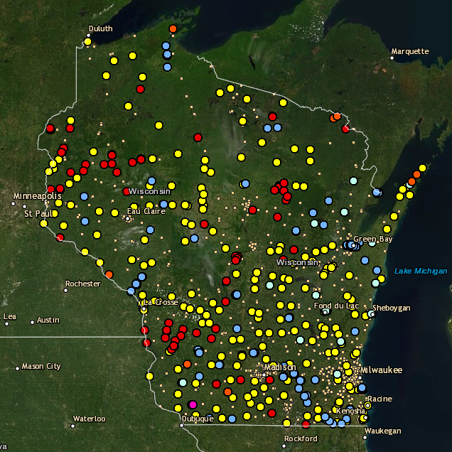 Wisconsin Public WiFi Locations Map