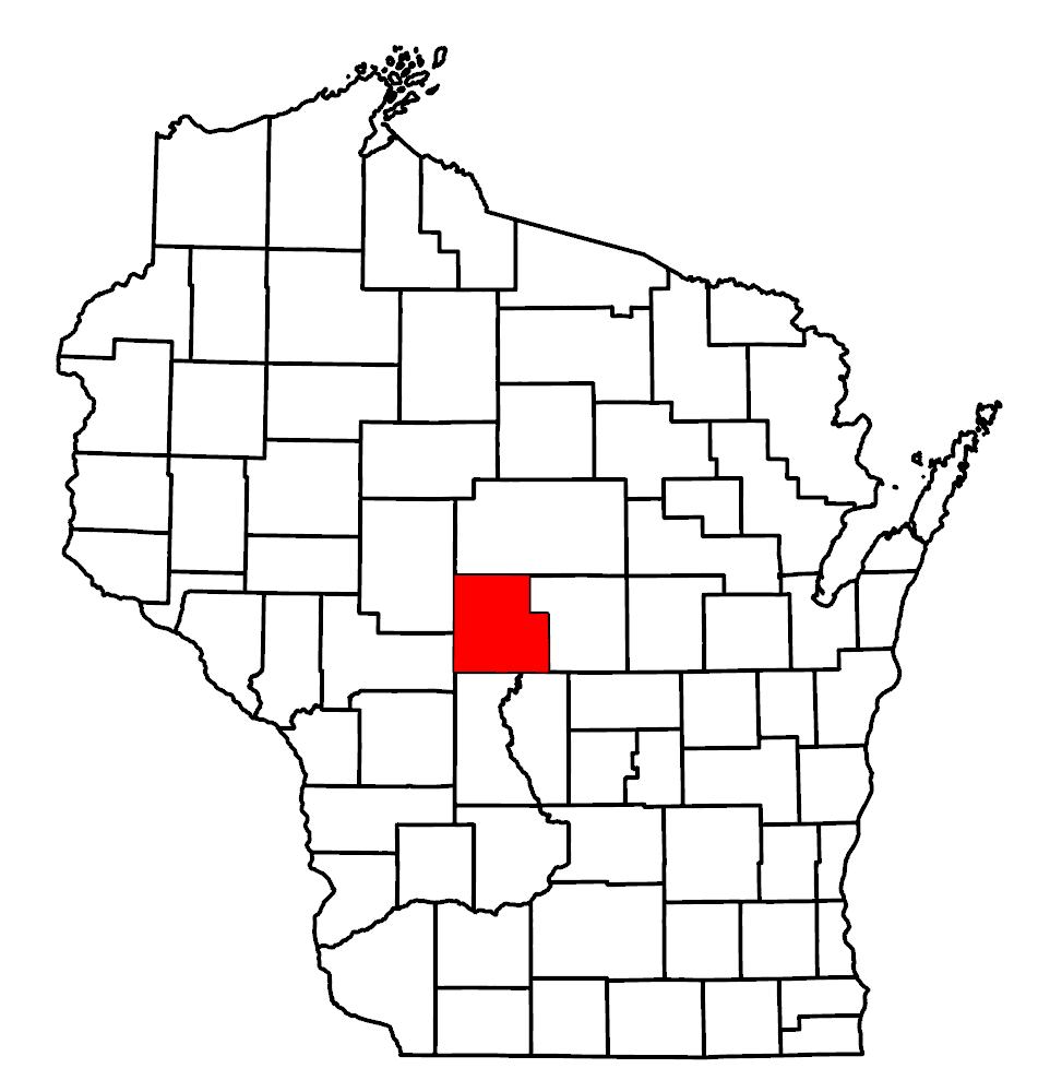 Image of Wisconsin and highlighted county