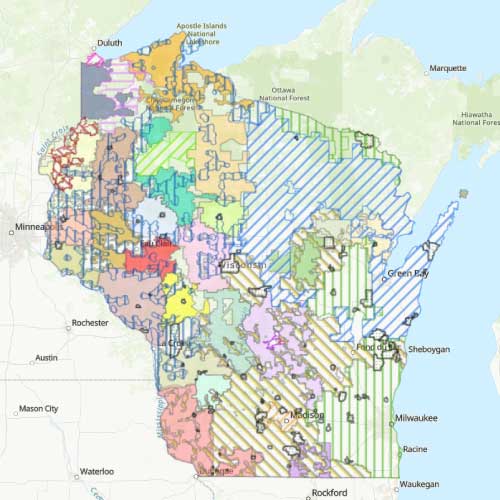Electric service territories in Wisconsin map