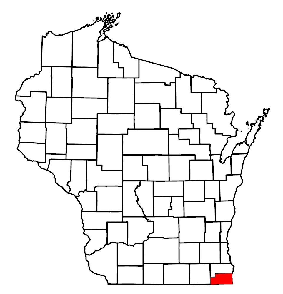 Image of Wisconsin map and highlighted county