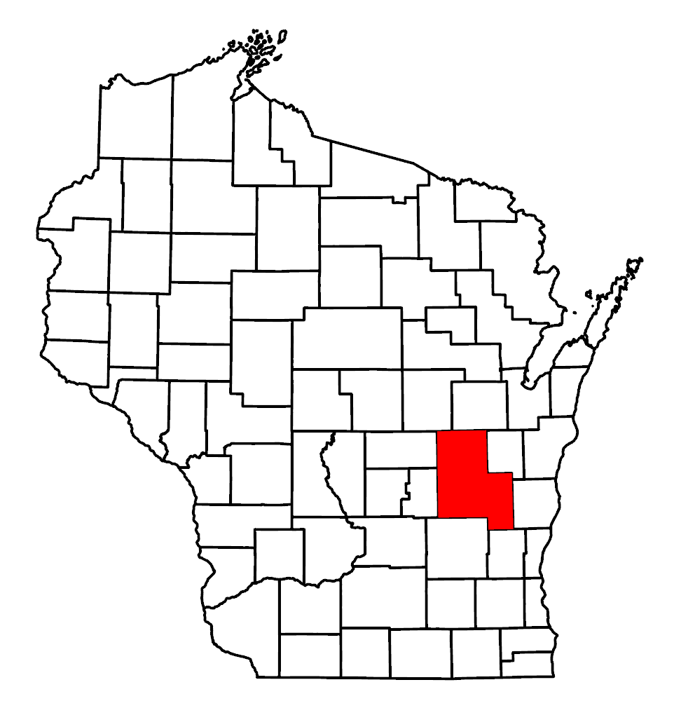 Image of Wisconsin map and highlighted county